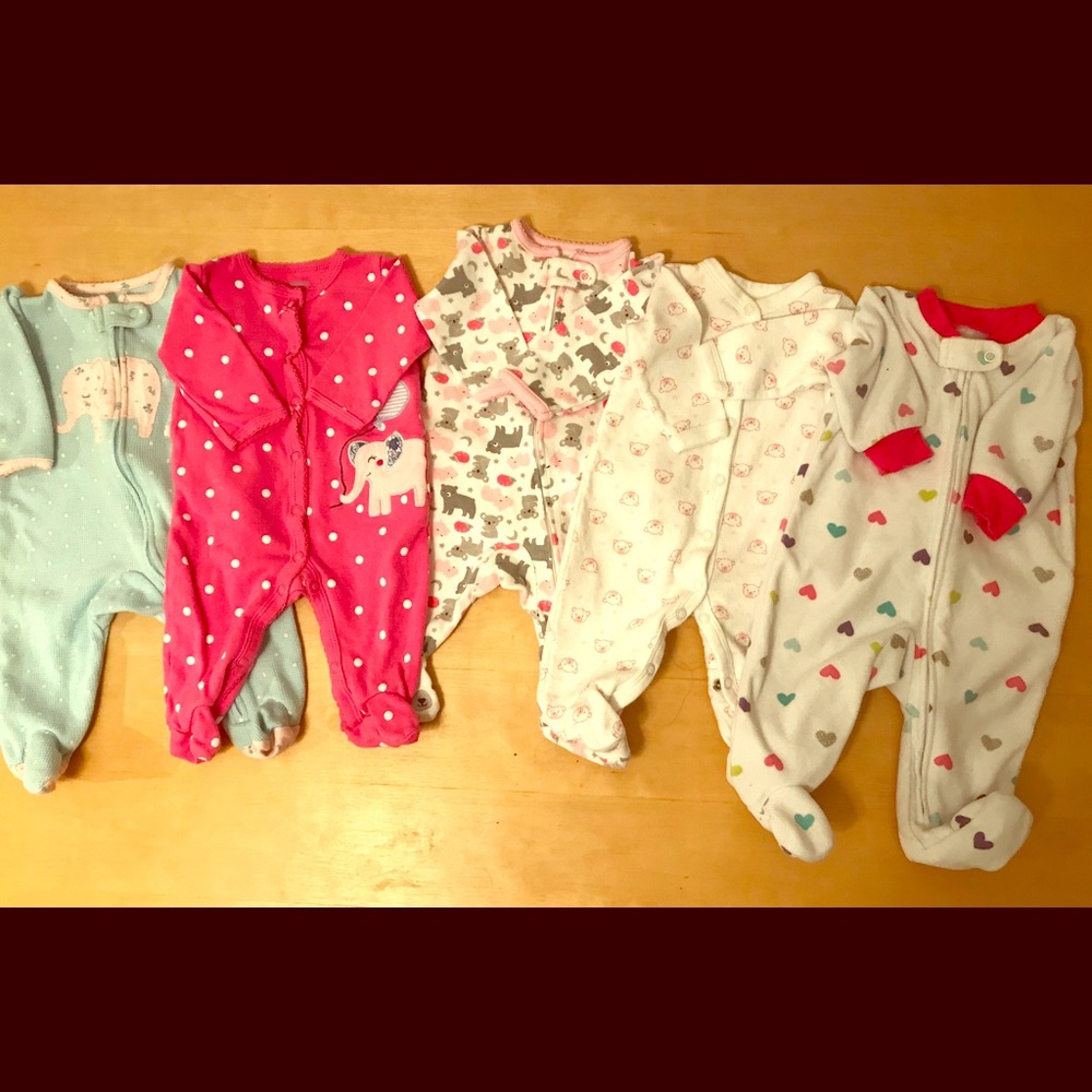 Baby girl footed pajamas